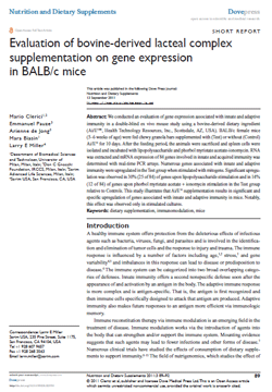 Evaluation of bovine-derived lacteal complex
supplementation on gene expression
in BALB/c mice